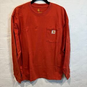Carhartt Long Sleeve Pocket Shirt Original Fit Burnt Orange Men’s Size M